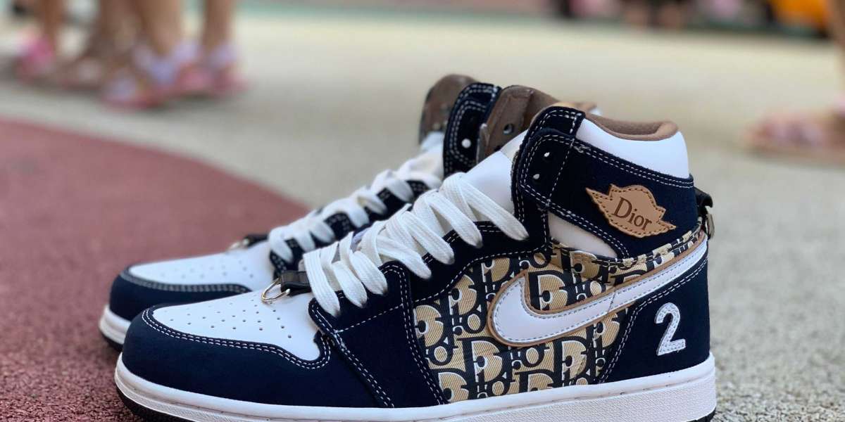 Dior x Air Jordan 1 Navy Blue/White-Brown To Buy