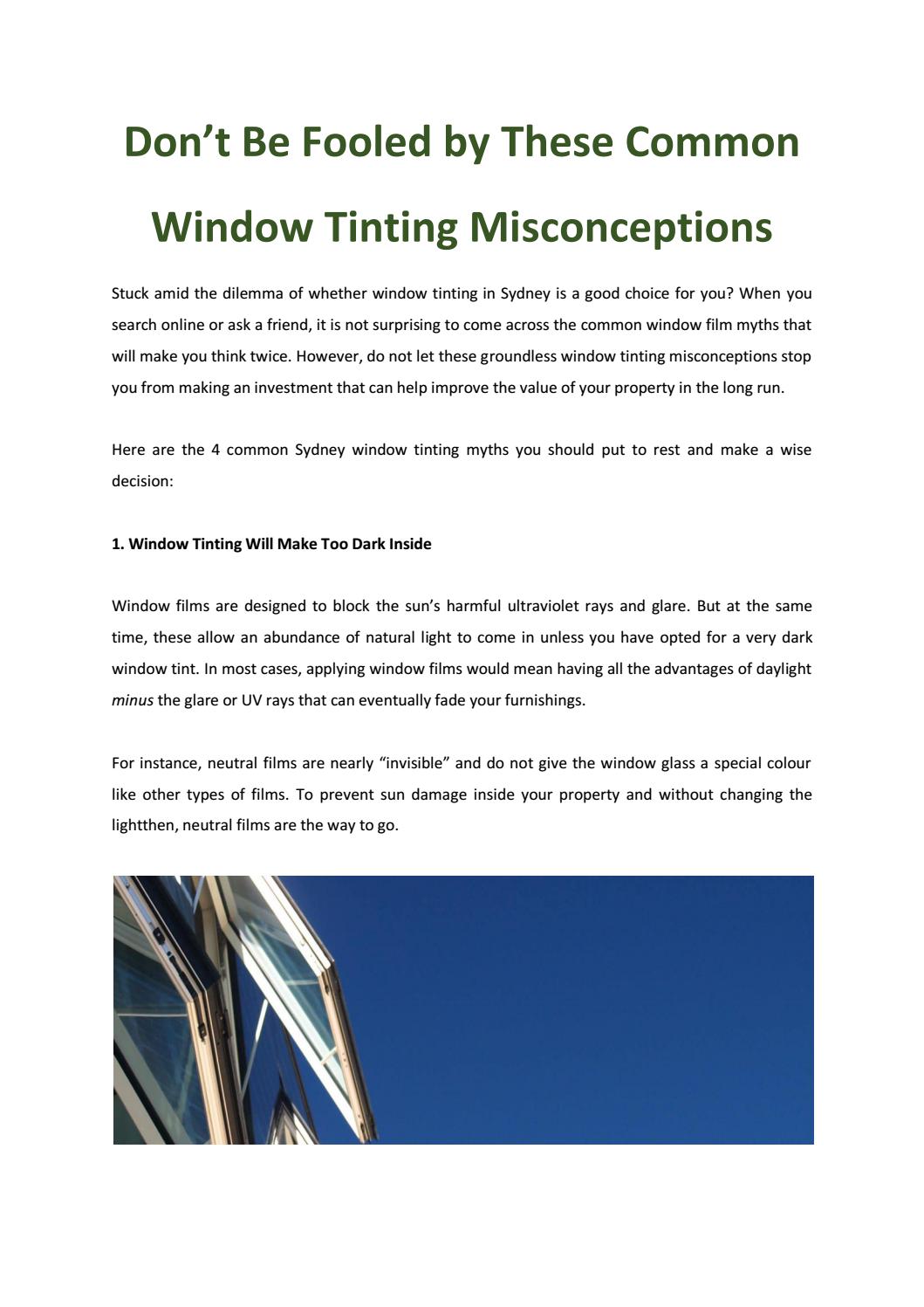 Don’t Be Fooled by These Common Window Tinting Misconceptions